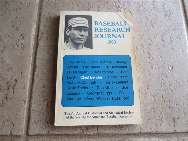 1983 Baseball Research Journal with Chief Bender on the cover