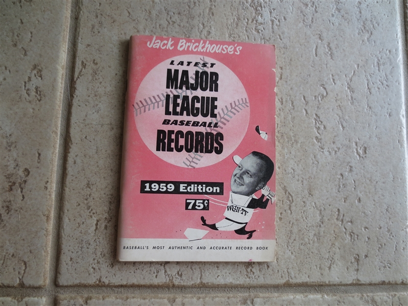 1959 Jack Brickhouses Latest Major League Baseball Records softcover book