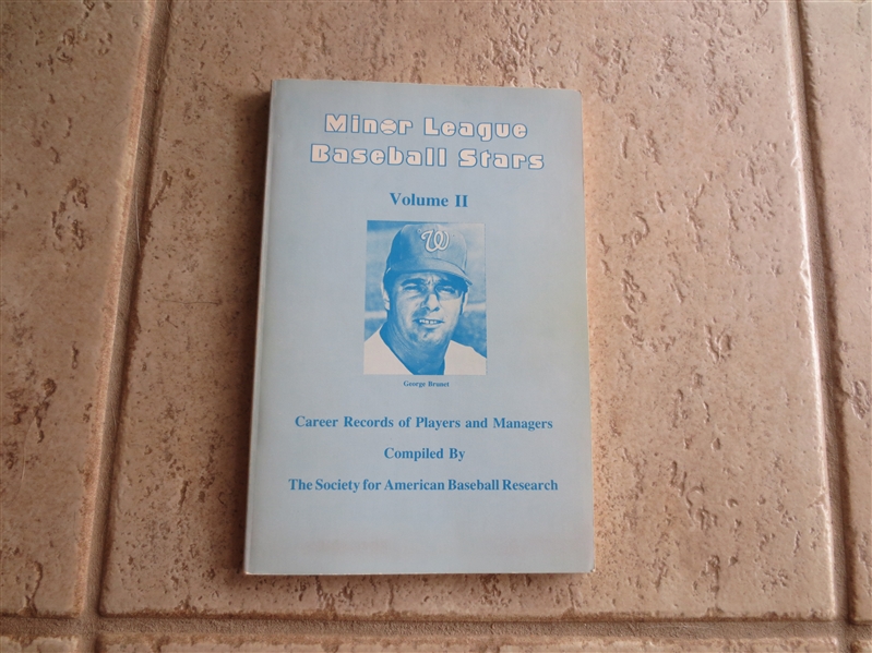 1985 Minor League Baseball Stars Volume II softcover book by SABR