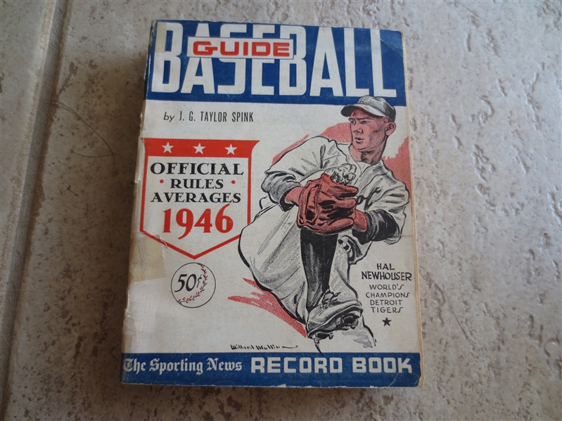 1946 Baseball Guide Official Rules Averages Sporting News Record Book Hal Newhouser cover