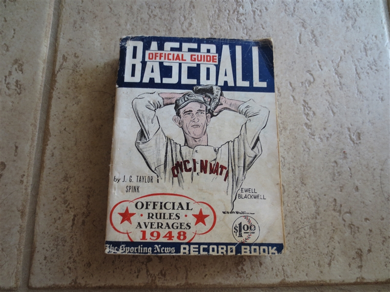 1948 Official Baseball Guide by the Sporting News with Ewell Blackwell on the cover