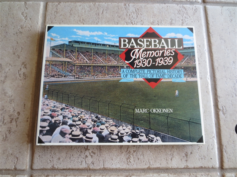 Baseball Memories 1930-1939 Pictorial History by Marc Okkonen hardcover book