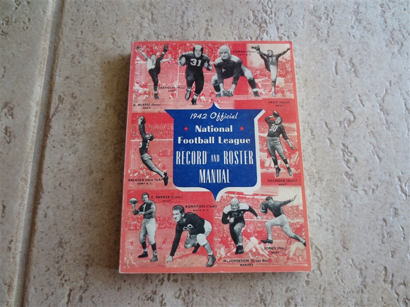 1942 Official National Football League Record and Roster Manual REPRINT
