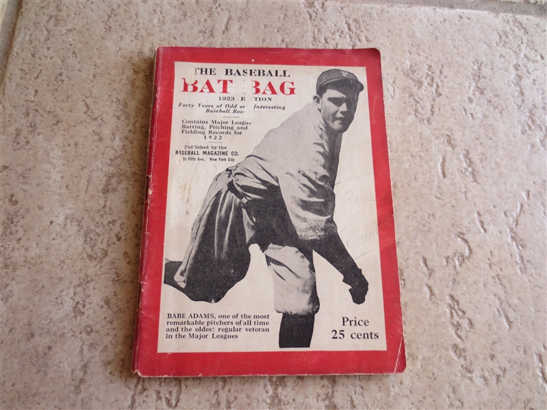 1923 Edition The Baseball Bat Bag Guide Babe Adams cover