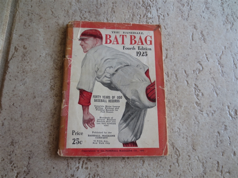 1925 Edition The Baseball Bat Bag by Baseball Magazine