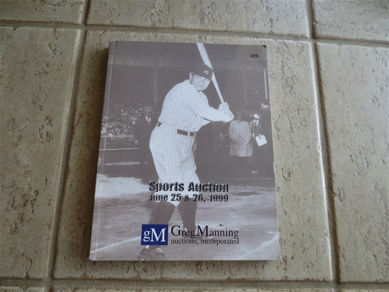 June 1999 Greg Manning Sports Auction Catalog  Babe Ruth cover