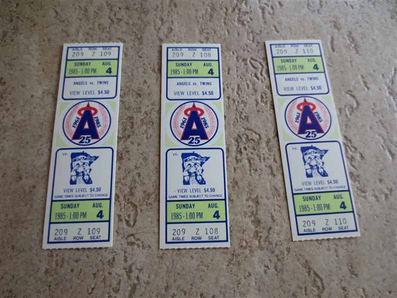 (3) Rod Carew 3000th hit full tickets in beautiful condition