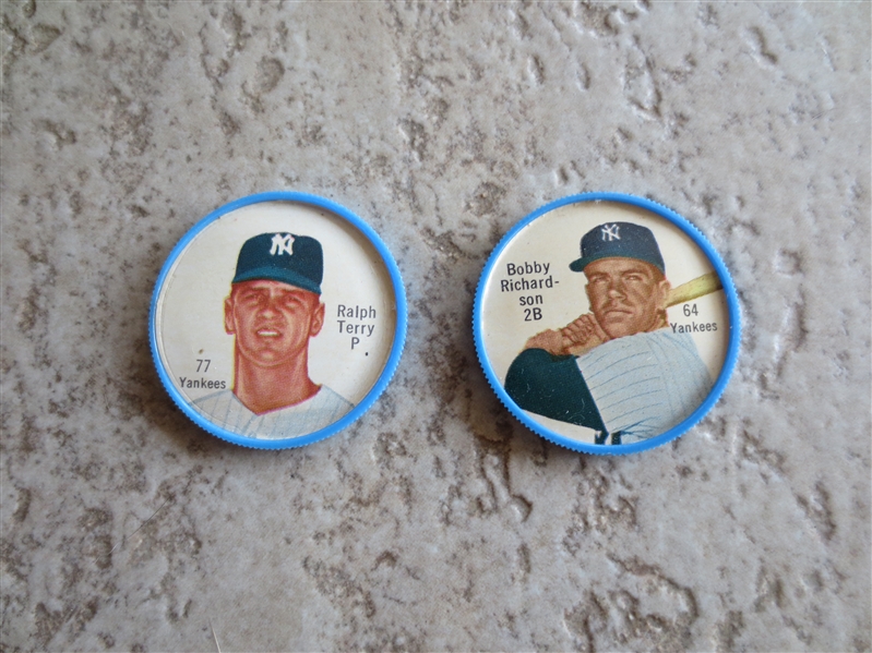 1962 Salada Coins Bobby Richardson and Ralph Terry #64 and #77 in very nice condition
