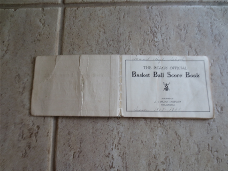 1907-08 Reach Basket Ball Score Book Summit High School with statistics for their games