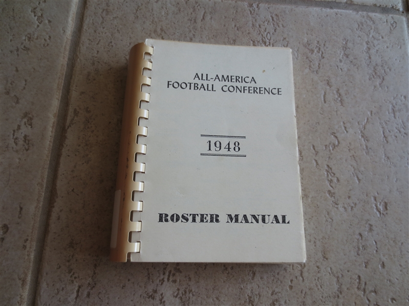 1948 All-America Football Conference Roster Manual Guide