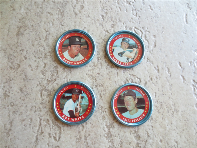 (4) 1971 Topps Baseball Coins  All New York Yankees