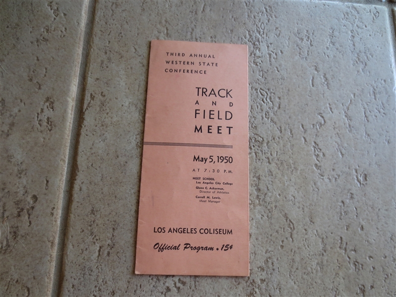 1950 Third Annual Western State Conference Track and Field Meet Program