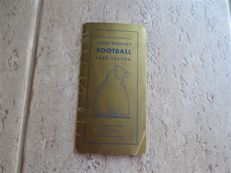 1945 University of California Football Media Guide  RARE!