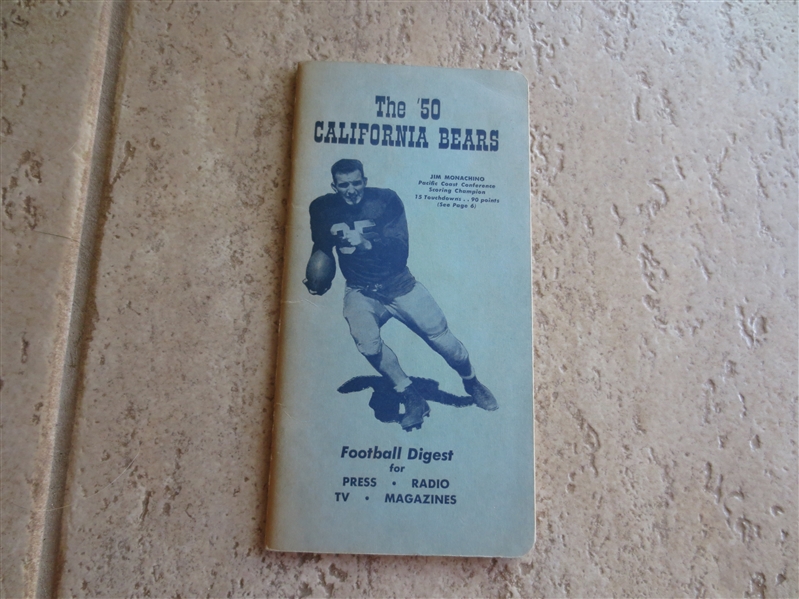 1950 University of California Bears Football Media Guide  RARE