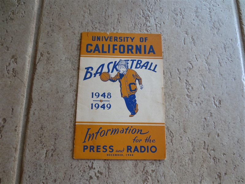 1948-49 University of California Basketball Media Guide  RARE
