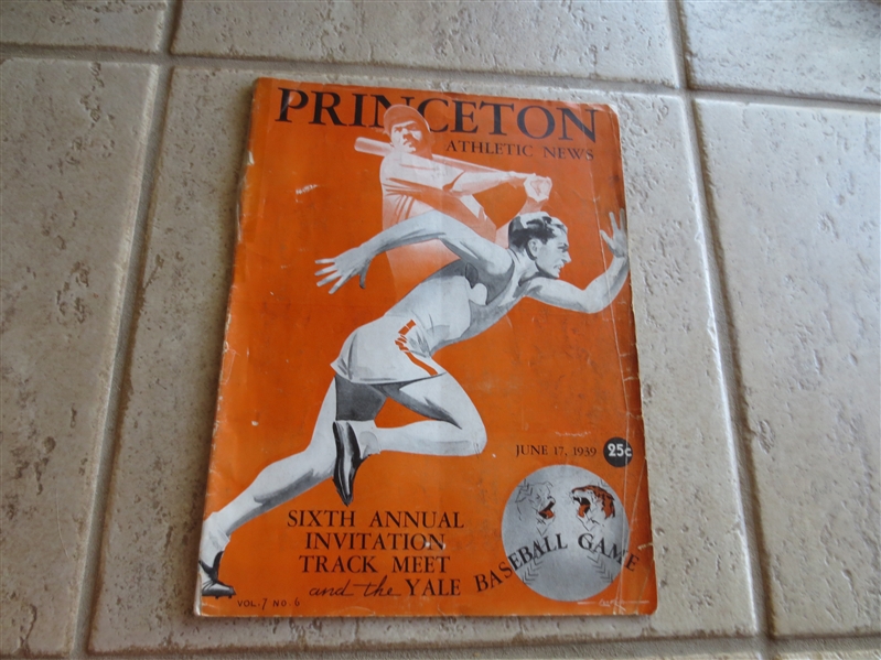 1939 Princeton University vs. Yale Baseball and Track Meet program