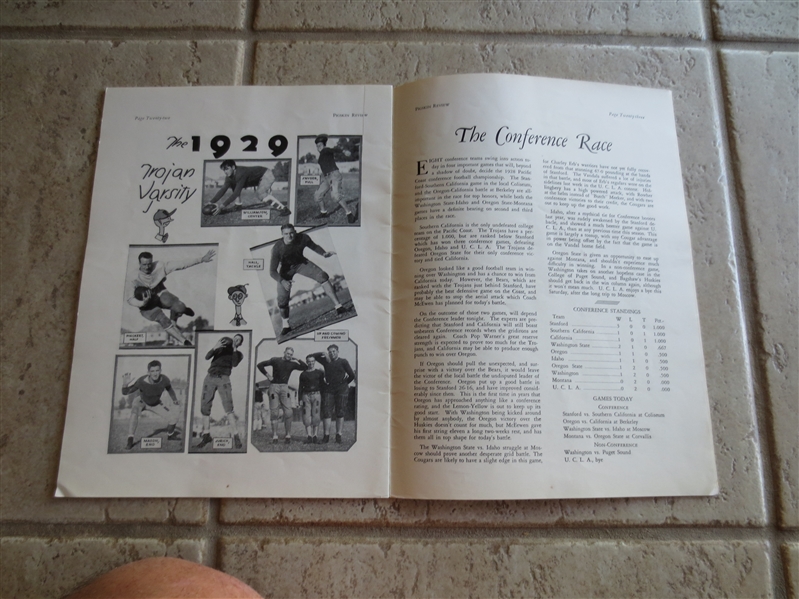 1928 Stanford at USC football program missing cover but RARE