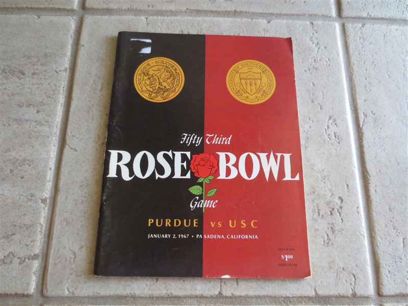 1967 Rose Bowl Program  Purdue vs. USC   Bob Griese
