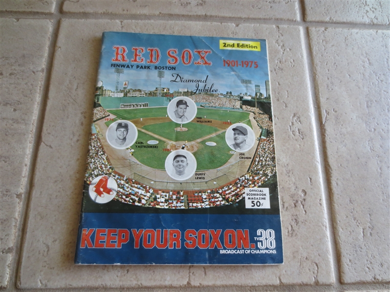 1975 Baltimore Orioles at Boston Red Sox unscored baseball program  Magical year!