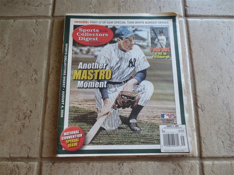 August 4, 2006 issue Sports Collectors Digest with Joe DiMaggio cover and T206 article