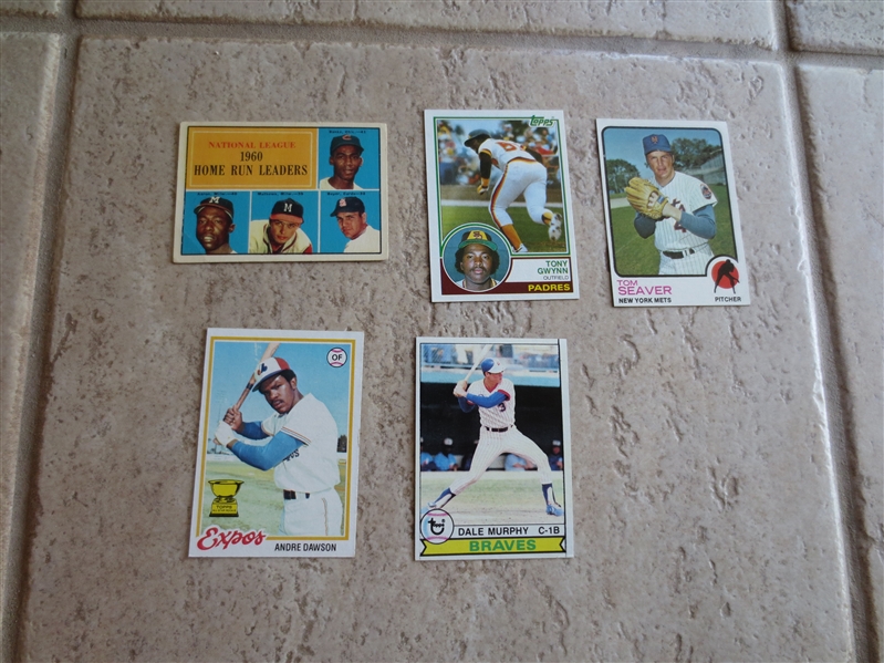 (5) Vintage baseball Hall of Famer Topps baseball cards