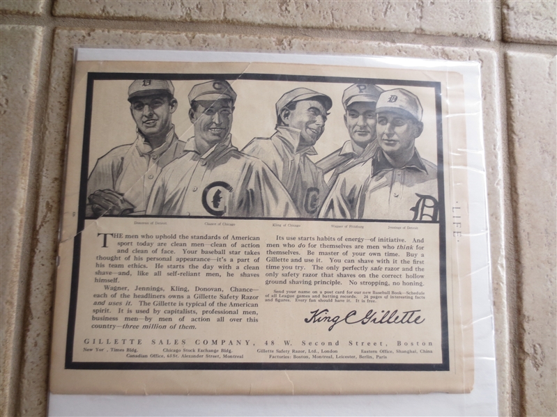 (2) Very Early Honus Wagner and Ty Cobb Original Ads for Gillette Razors and Sporting Goods