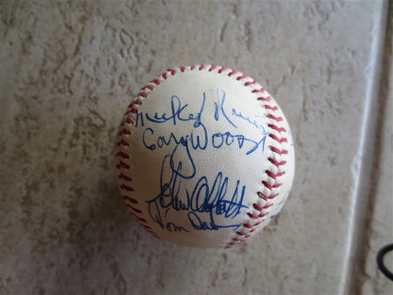 Autographed baseball with 19 signatures including Billy Martin 