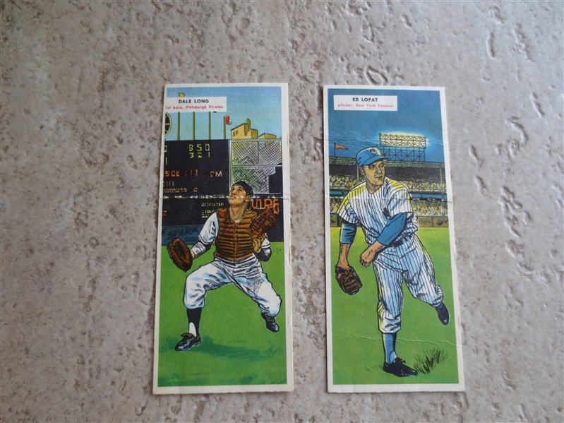 (2) 1955 Topps Doubleheaders Lopat/Haddix and Long/Fain in very nice condition