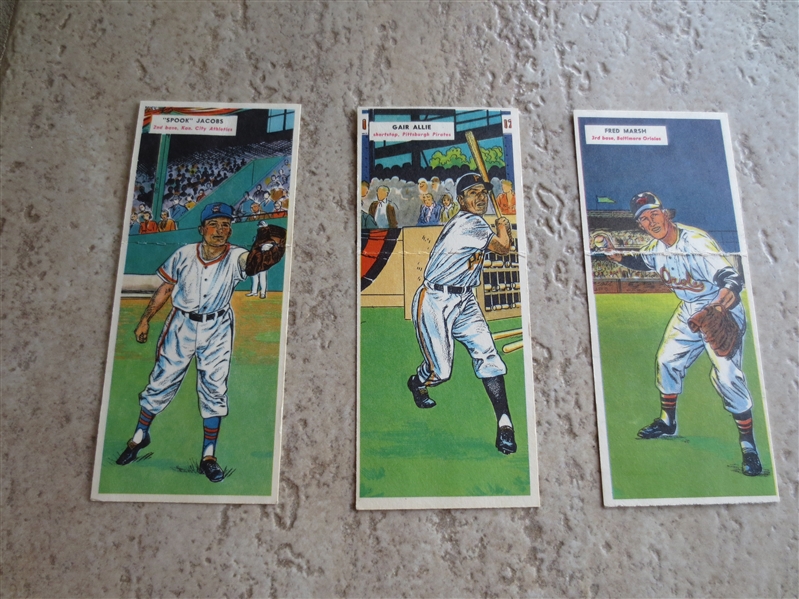 (3) 1955 Topps Doubleheader Baseball Cards in very nice shape!