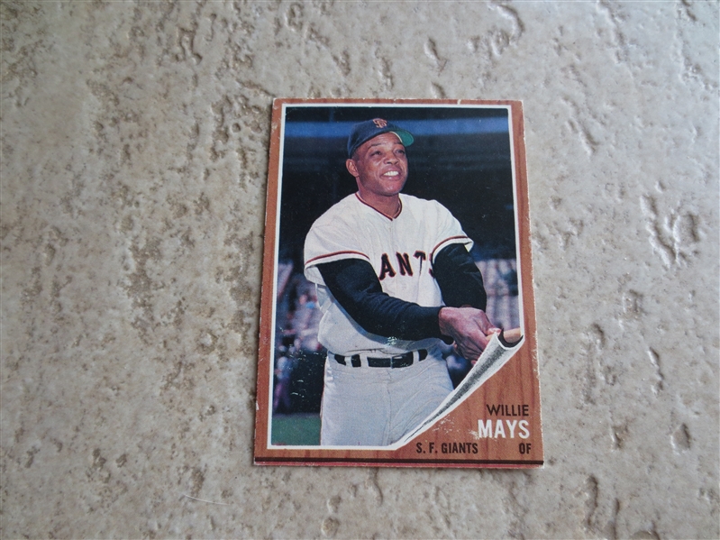 1962 Topps Willie Mays baseball card in nice condition #300