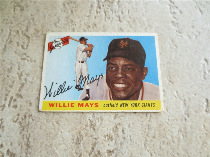 1955 Topps Willie Mays baseball card #194 in affordable condition