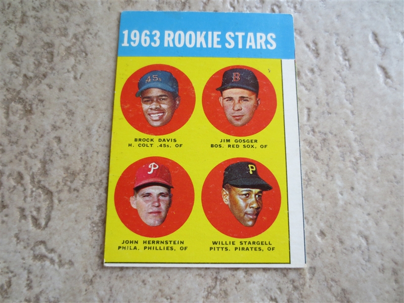 1963 Topps Willie Stargell rookie baseball card #553 in collectible condition