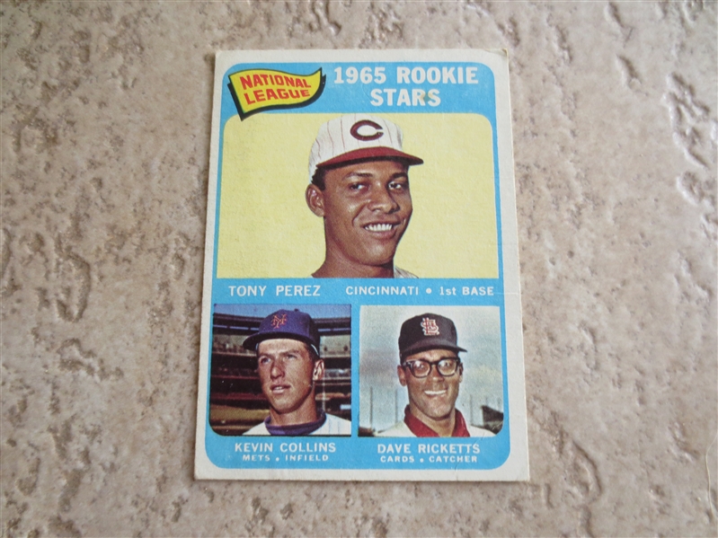 1965 Topps Tony Perez rookie baseball card #581 in very nice condition