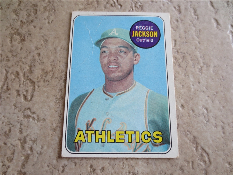 1969 Topps Reggie Jackson rookie baseball card #260 in affordable conditiion