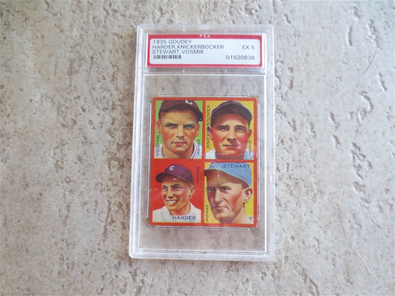 1935 Goudey 4 in 1 Harder/Knickerbocker/Stewart/Vosmick PSA 5 ex baseball card