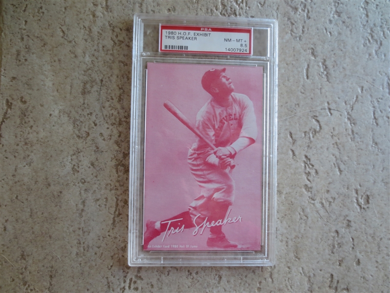 1980 H.O.F. Exhibit Tris Speaker PSA nmt-mt+ 8.5  baseball card Only 2 graded higher!