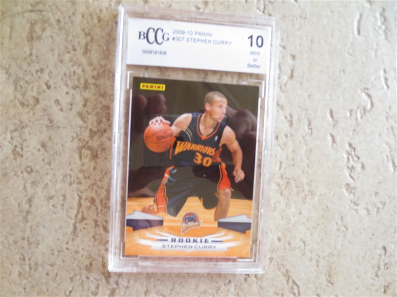 2009-10 Panini Stephen Curry Beckett BCCG 10 MINT or better #307 basketball card  WOW!