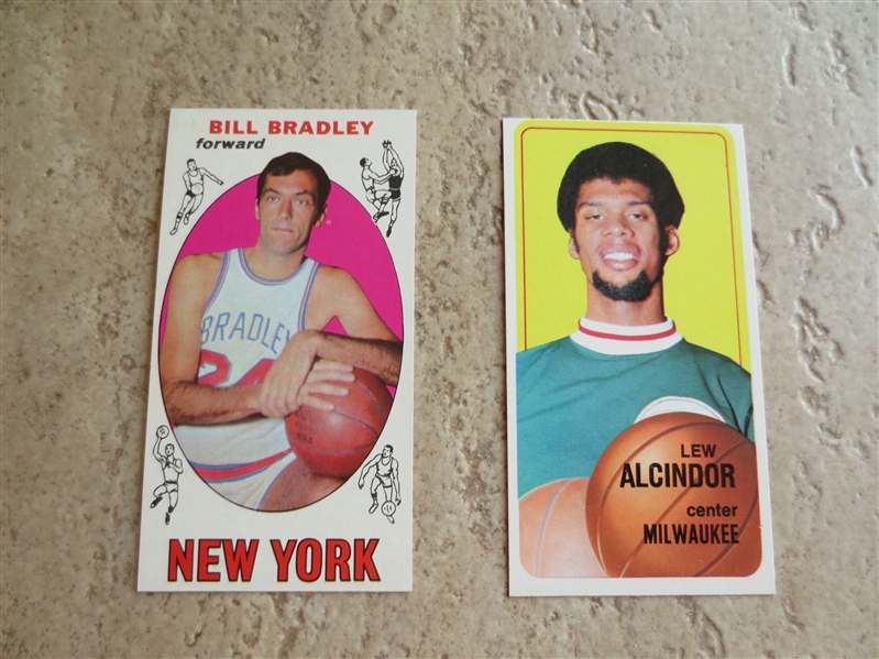 1969-70 Topps Bill Bradley rookie #43 PLUS 1970-71 Topps Lew Alcindor #75 in beautiful condition