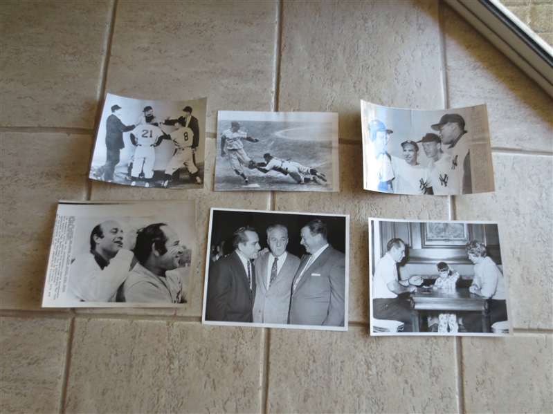 (6) different 1950's-70's Yogi Berra New York Yankees Press Photos