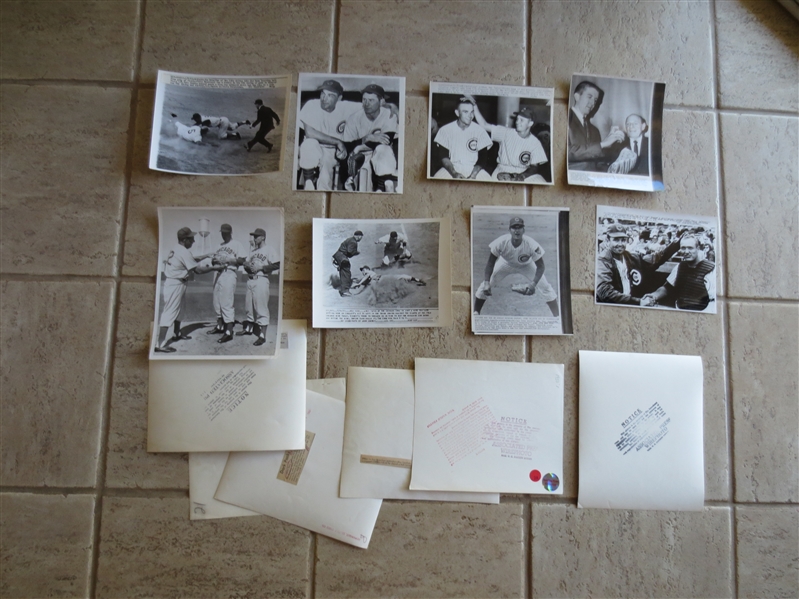 (14) different 1940's-60's Chicago Cubs Press and Wire Photos