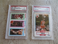 1980-81 Topps Rebounding Leader Larry Bird PSA 7 plus 1990-91 Fleer Michael Jordan PSA 9 (OC)
