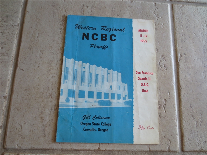 1955 Western Regional NCBC Playoff Basketball Unscored Program Bill Russell, K.C. Jones