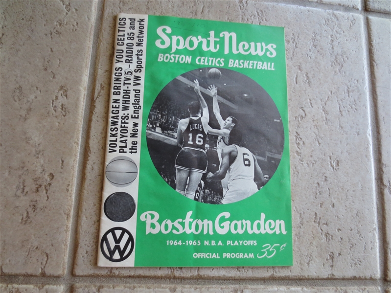 1964-65 NBA Finals Unscored Basketball Program Lakers at Celtics   Russell, West , Baylor