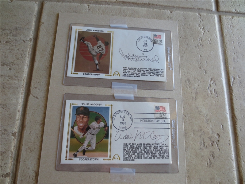 Autographed Willie McCovey & Juan Marichal Signed Induction Day Cachets