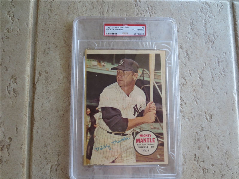 1967 Topps Pin-Ups Mickey Mantle PSA Authentic #6