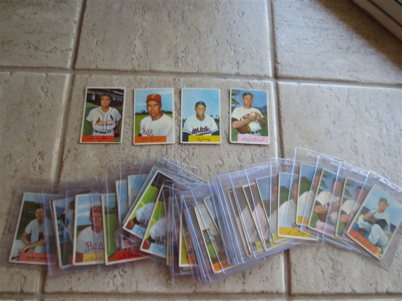(40) 1954 Bowman Baseball cards with duplication including Curt Simmons