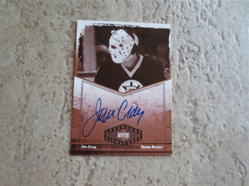 Autographed Jim Craig Upper Deck Legendary Signatures Hockey Card