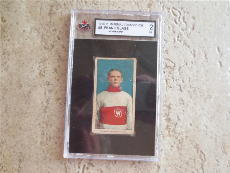 1910-11 Imperial Tobacco C56 Frank Glass rookie KSA 2 good #5 hockey card