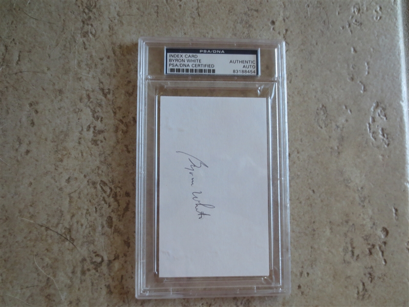 Autographed Byron Whizzer White Index Card PSA/DNA Certified