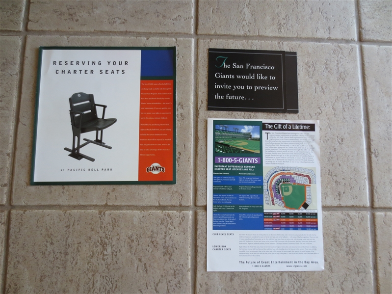 2000 Promotional Documents for Charter Season at Pac Bell Park in San Francisco